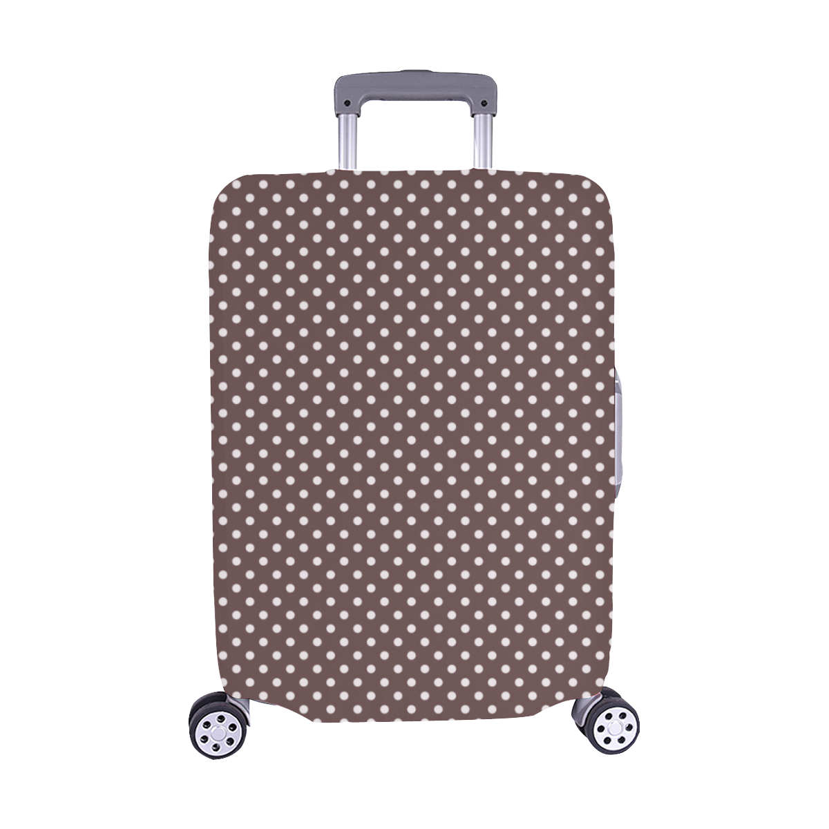 Chocolate brown polka dots Luggage Cover/Medium 22"-25"