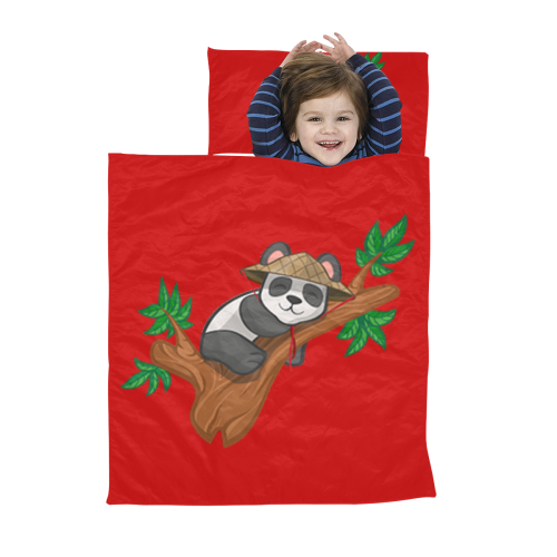 Safari Panda Red Kids' Sleeping Bag