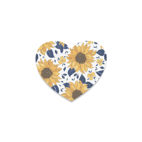 Sunflowers Heart Shaped Coasters Heart Coaster
