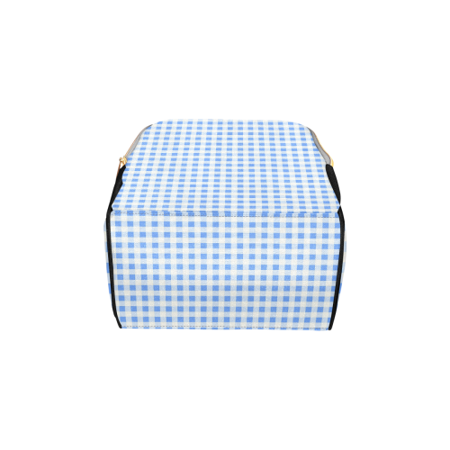 Sky Blue Gingham Multi-Function Diaper Backpack/Diaper Bag (Model 1688)