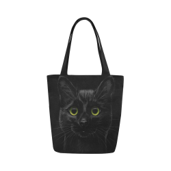 Black Cat Canvas Tote Bag (Model 1657)