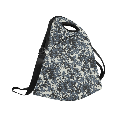 Urban City Black/Gray Digital Camouflage Neoprene Lunch Bag/Large (Model 1669)