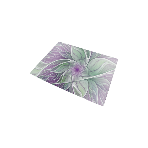 Flower Dream Abstract Purple Sea Green Floral Fractal Art Area Rug 2'7"x 1'8‘’