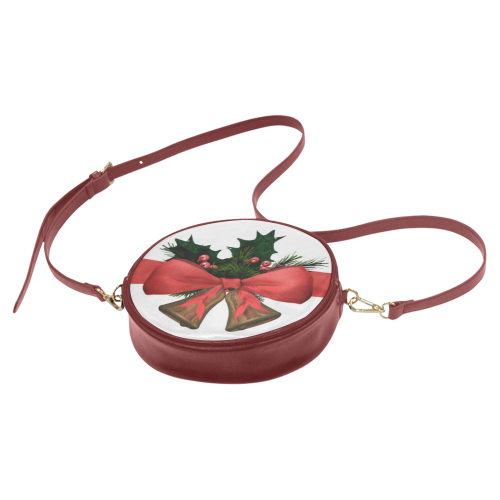 xmas bells arrangement with red ribbon Round Sling Bag (Model 1647)