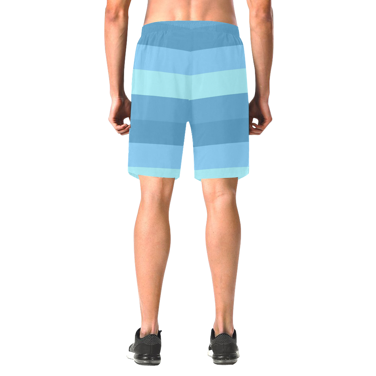 Shades Of Blue Stripes Men's All Over Print Elastic Beach Shorts (Model L20)