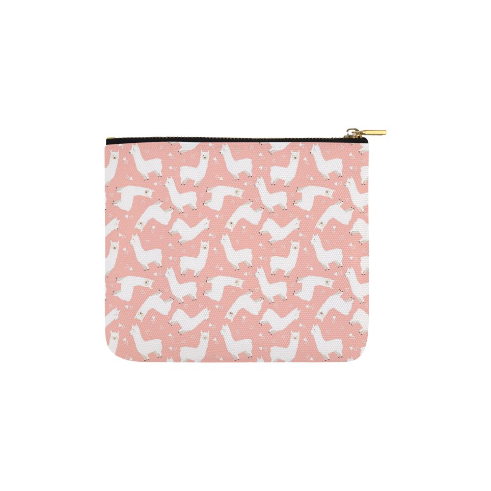 Pink Llama Pattern Carry-All Pouch 6''x5''