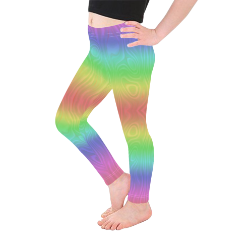 Groovy Pastel Rainbows Kid's Ankle Length Leggings (Model L06)