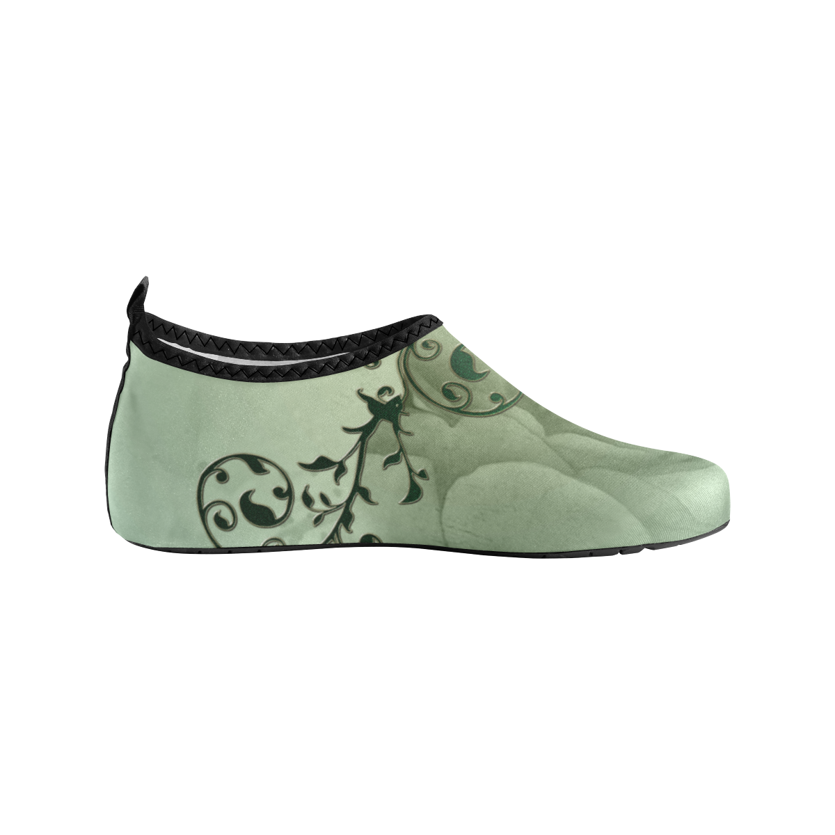 Wonderful flowers, soft green colors Men's Slip-On Water Shoes (Model 056)