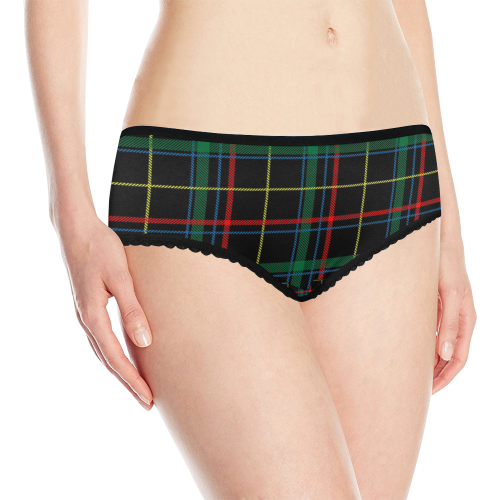 Black Red Green Plaid Women's All Over Print Classic Briefs (Model L13)