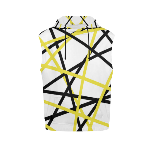 Black and yellow stripes All Over Print Sleeveless Hoodie for Men (Model H15)