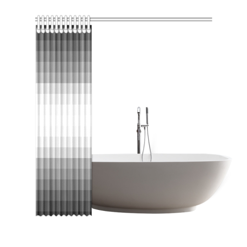 Grey, black, white multicolored stripes Shower Curtain 66"x72"