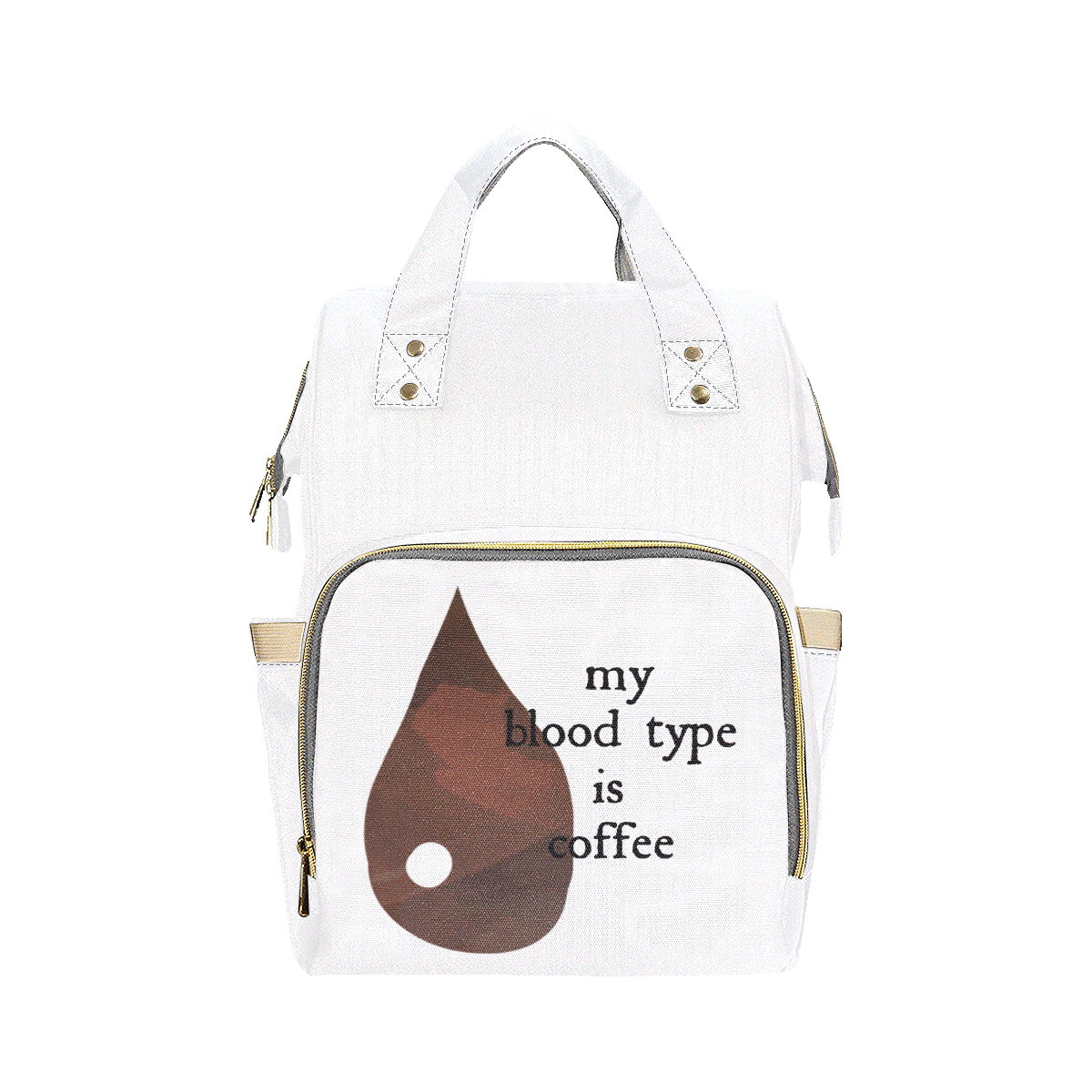 My blood type is coffee! Multi-Function Diaper Backpack/Diaper Bag (Model 1688)