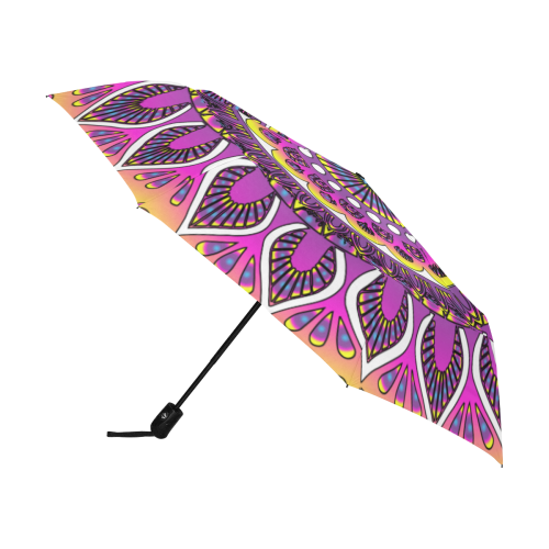 mandala 1 purple yellow black umbrella Anti-UV Auto-Foldable Umbrella (U09)