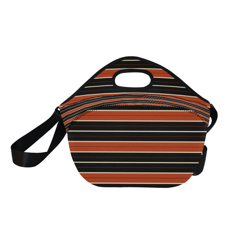 RUST STRIPES Neoprene Lunch Bag/Large (Model 1669)