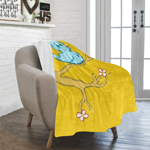 Springtime Bluebird Gold Ultra-Soft Micro Fleece Blanket 40"x50"