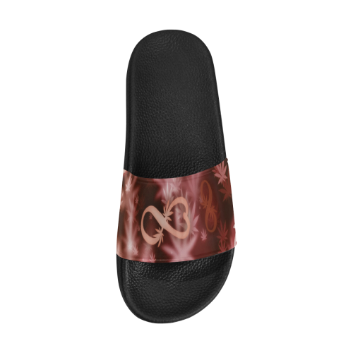 INFINITY RED COSMOS Women's Slide Sandals (Model 057)