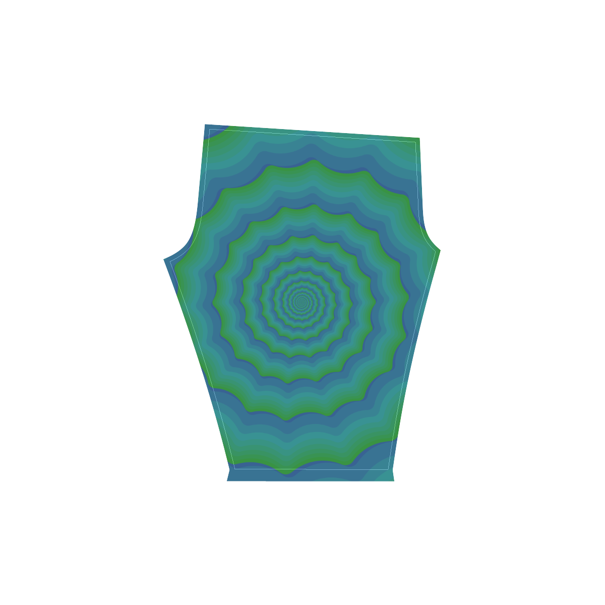 Green blue vortex Women's Low Rise Capri Leggings (Invisible Stitch) (Model L08)