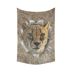 Cheetah in action Cotton Linen Wall Tapestry 60"x 90"