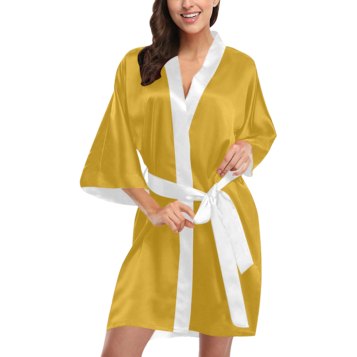 color goldenrod Kimono Robe