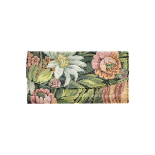 grandma's comfy floral abstract Women's Flap Wallet (Model 1707)