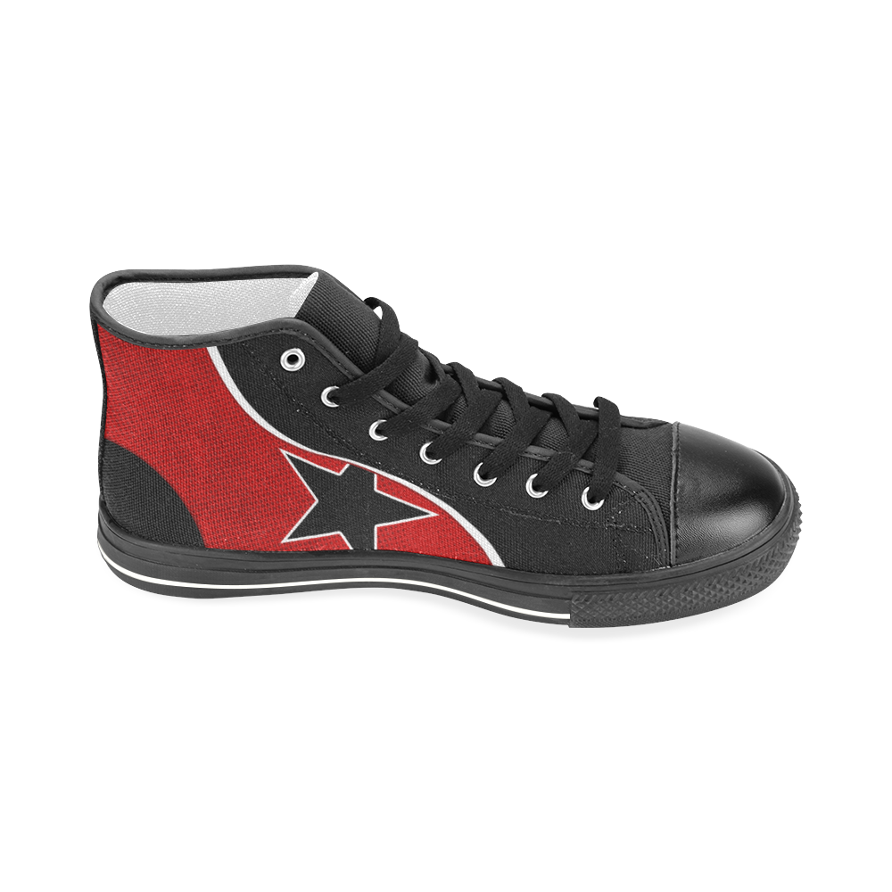 RED M Men’s Classic High Top Canvas Shoes (Model 017)