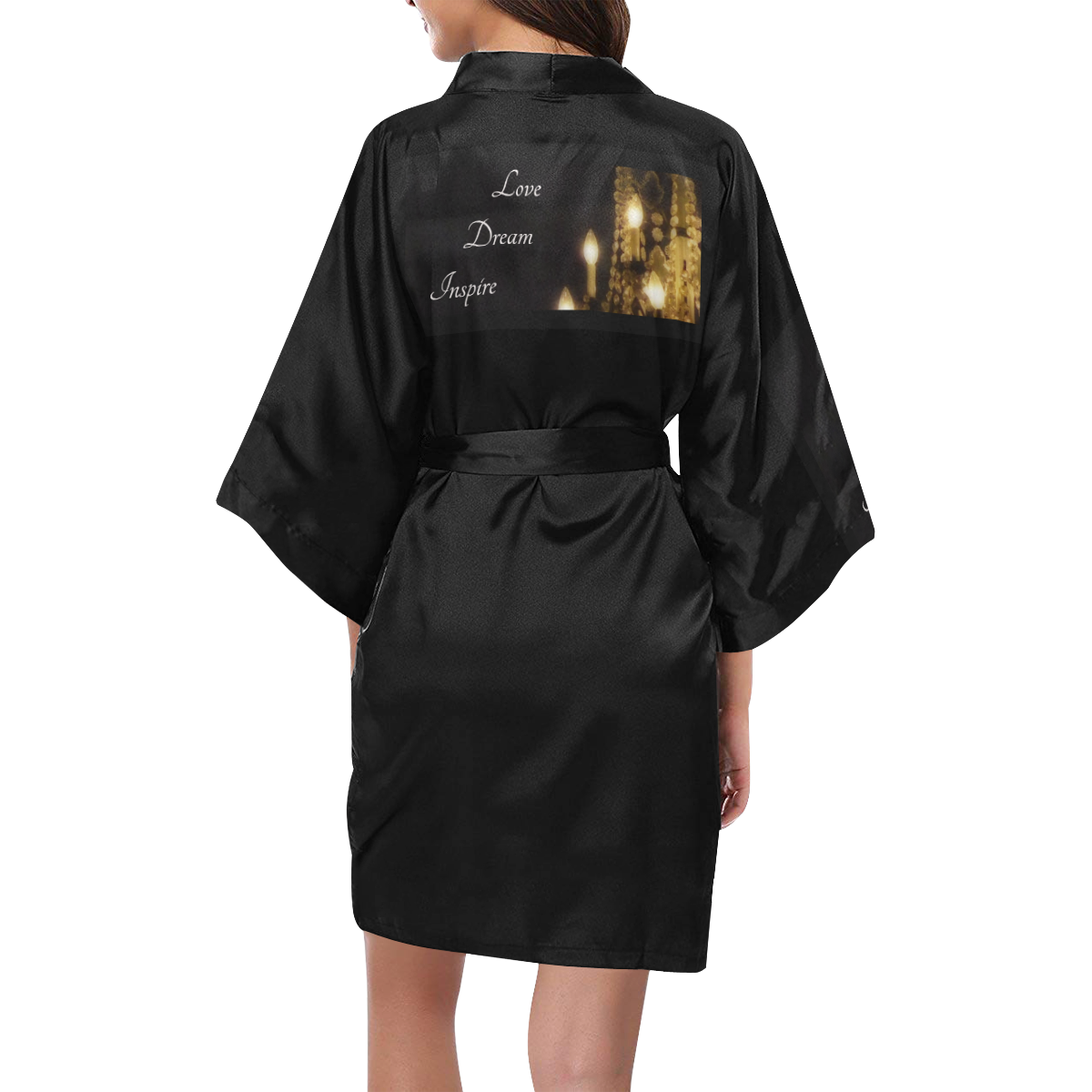 Black: Glittering Chandelier #LoveDreamInspireCo Kimono Robe