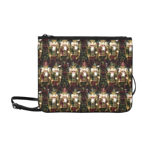 Golden Christmas Nutcrackers Slim Clutch Bag (Model 1668)