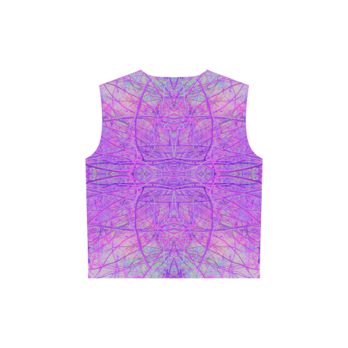 Hot Pink and Purple Abstract Branch Pattern All Over Print Sleeveless Hoodie for Women (Model H15)
