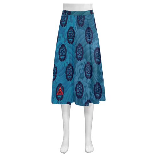 Kamon Acqua Logo Mnemosyne Women's Crepe Skirt (Model D16)