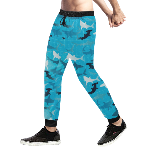 sharks! Men's All Over Print Sweatpants/Large Size (Model L11)