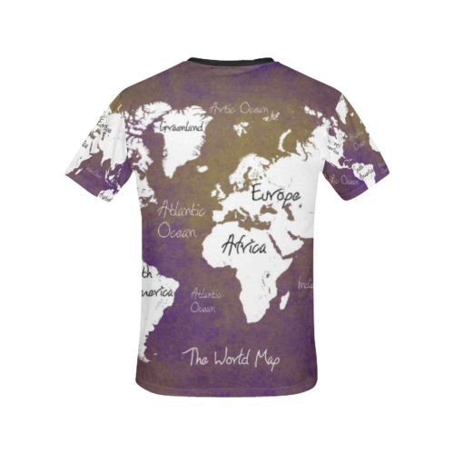 world map All Over Print T-shirt for Women/Large Size (USA Size) (Model T40)