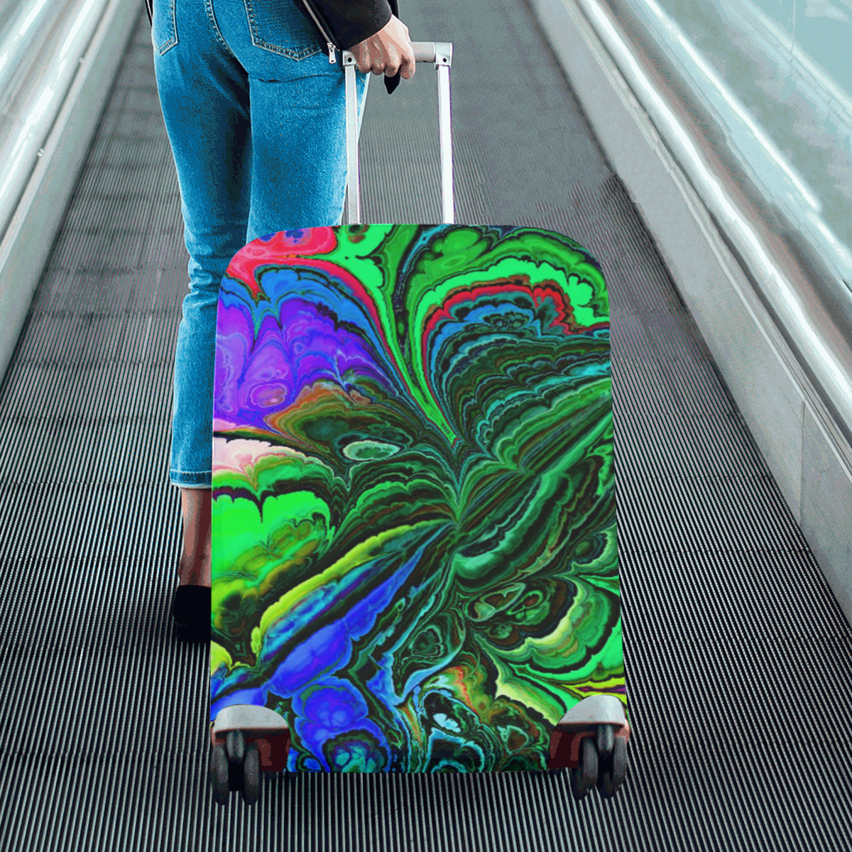 amazing fractal 416 Luggage Cover/Large 26"-28"