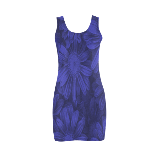 Royal Blue Floral Tank Dress Medea Vest Dress (Model D06)