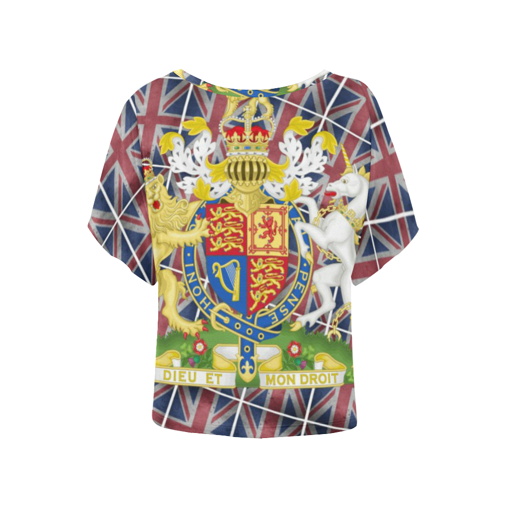 GREAT BRITAIN COA Women's Batwing-Sleeved Blouse T shirt (Model T44)