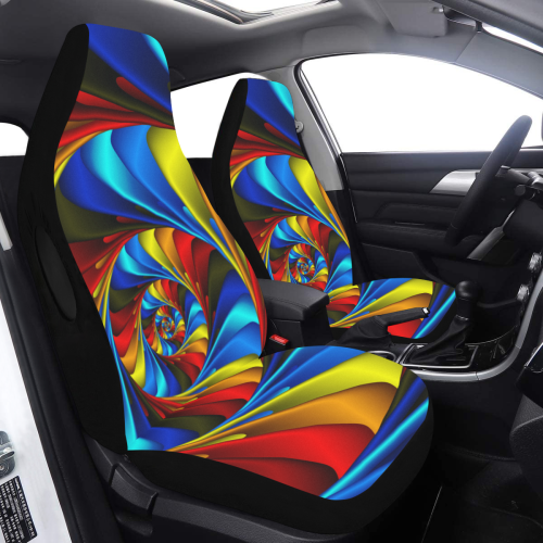 Colourful Spiral Car Seat Cover Car Seat Cover Airbag Compatible (Set of 2)
