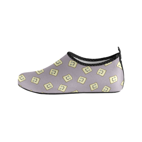 happy toast grey Women's Slip-On Water Shoes (Model 056)