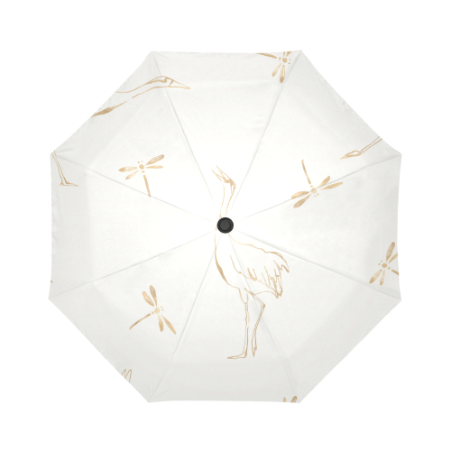 Cranes and Dragonflies Umbrella Auto-Foldable Umbrella (Model U04)
