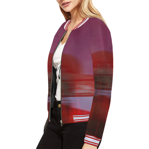 Industrial All Over Print Bomber Jacket for Women (Model H21)