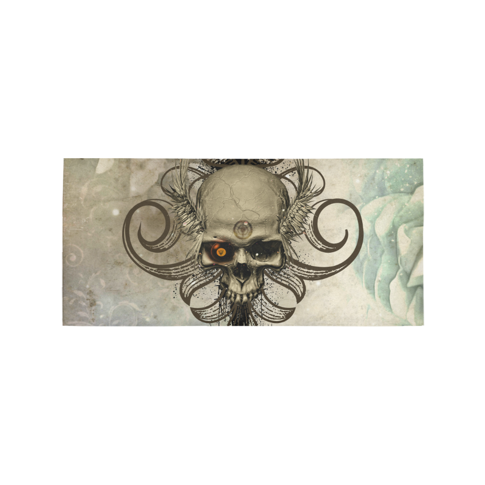 Creepy skull, vintage background Area Rug 7'x3'3''