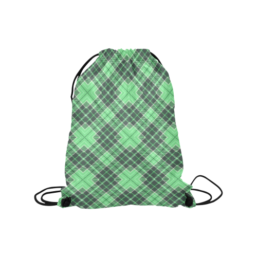 STRIPES LIGHT GREEN Medium Drawstring Bag Model 1604 (Twin Sides) 13.8"(W) * 18.1"(H)