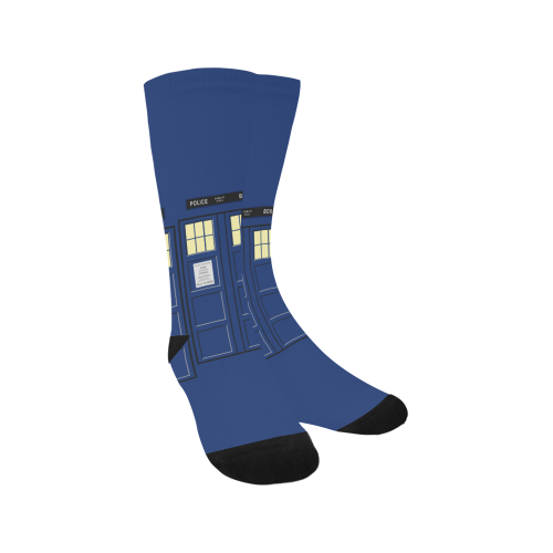 United Kingdom - Blue Police Public Call Box Costu Men's Custom Socks