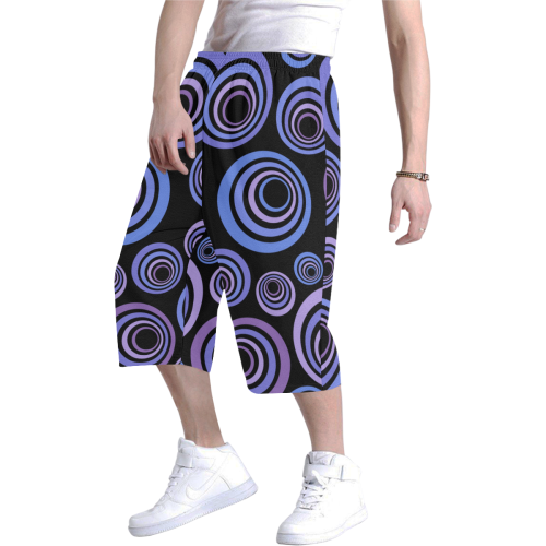 Retro Psychedelic Ultraviolet Pattern Men's All Over Print Baggy Shorts (Model L37)