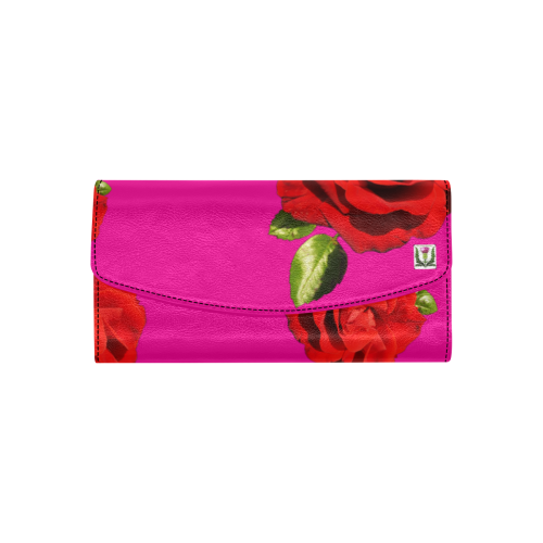 Fairlings Delight's Floral Luxury Collection- Red Rose Women's Flap Wallet 53086c5 Women's Flap Wallet (Model 1707)