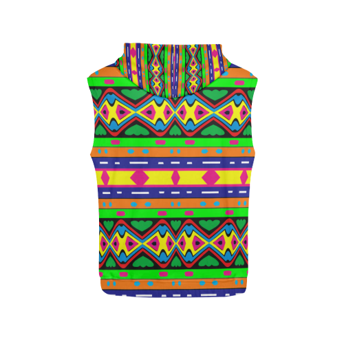 Distorted colorful shapes and stripes All Over Print Sleeveless Hoodie for Men (Model H15)