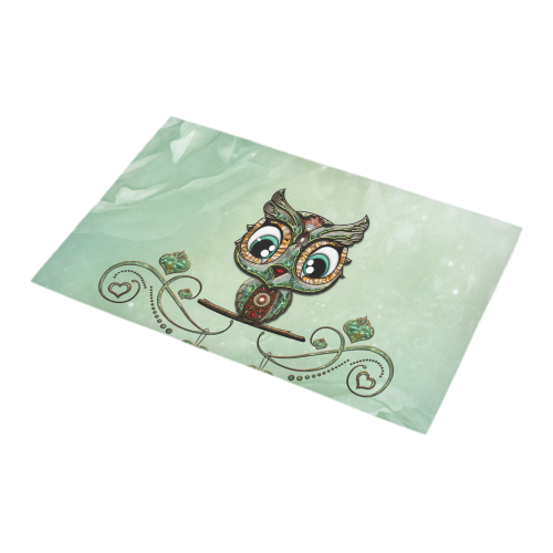 Cute little owl, diamonds Bath Rug 16''x 28''