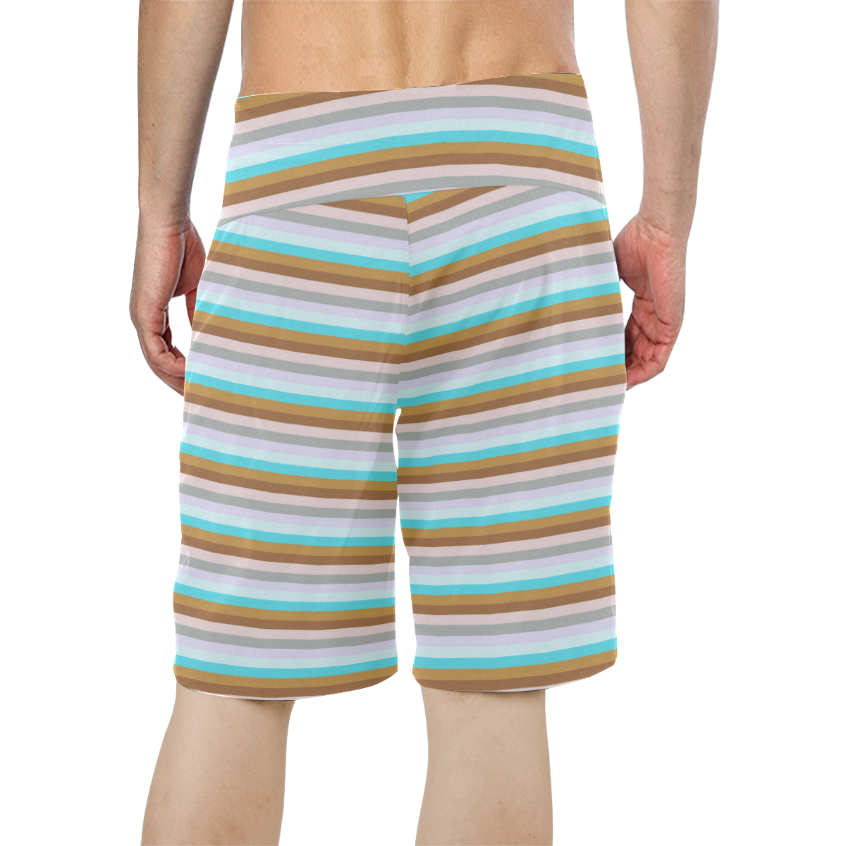 Fun Stripes 5 Men's All Over Print Board Shorts (Model L16)