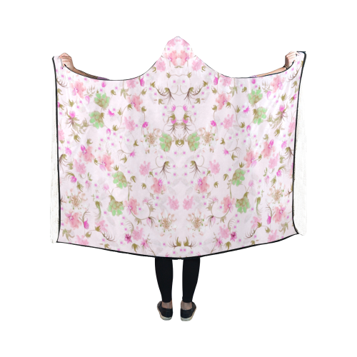 flowers-9 Hooded Blanket 50''x40''