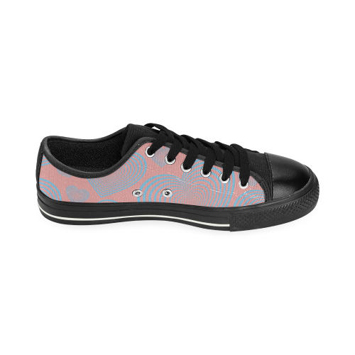 Abstract  heart Low Top Canvas Shoes for Kid (Model 018)