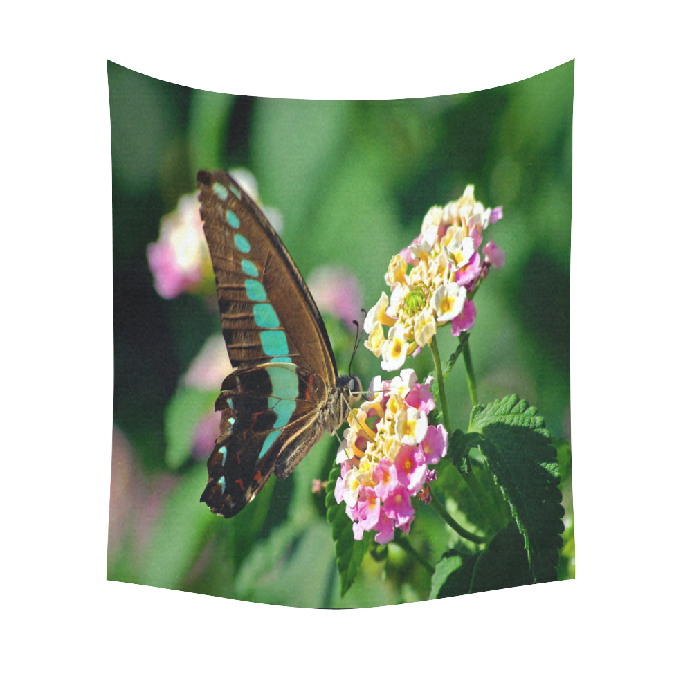 Swallowtail Butterfly Cotton Linen Wall Tapestry 51"x 60"