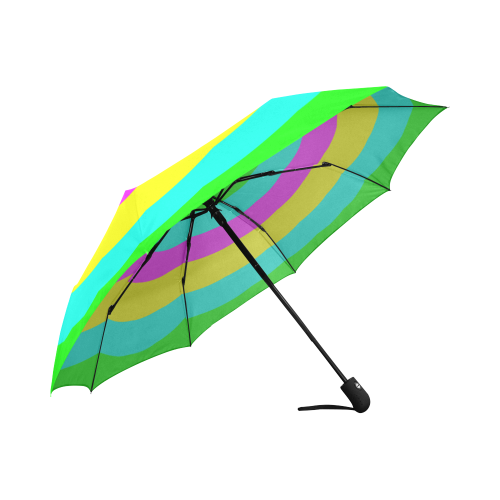 Bright Neon Circles Auto-Foldable Umbrella (Model U04)
